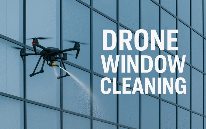 Window cleaning done by a drone