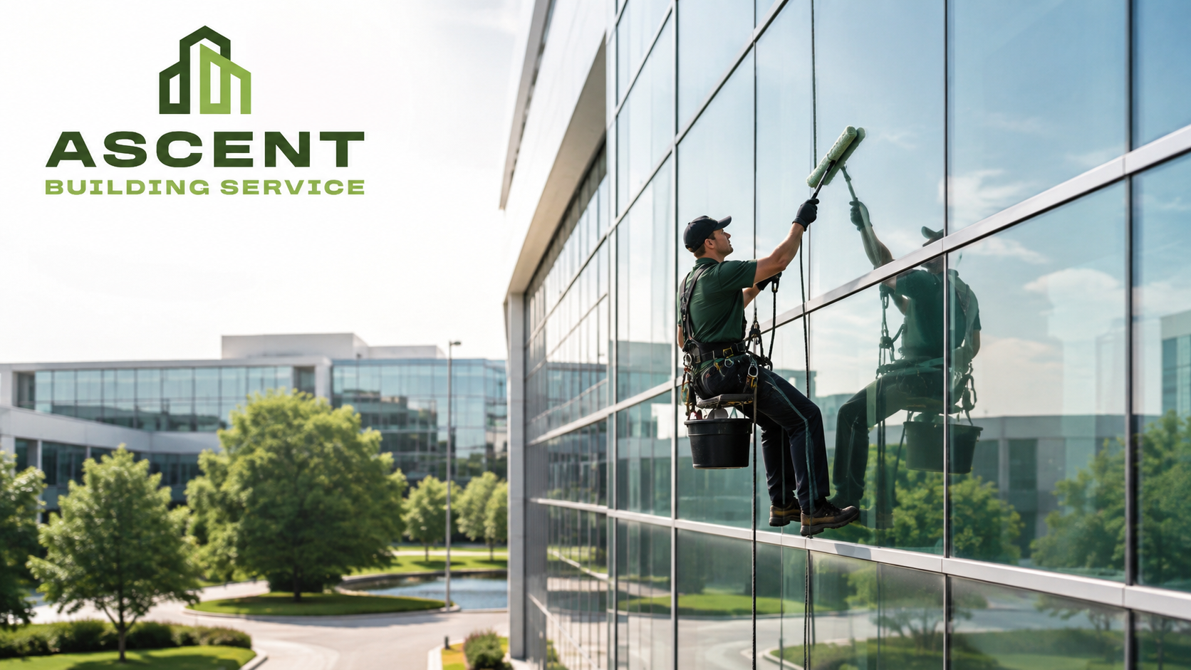 Commercial window cleaning in Naperville, IL by Ascent Building Services