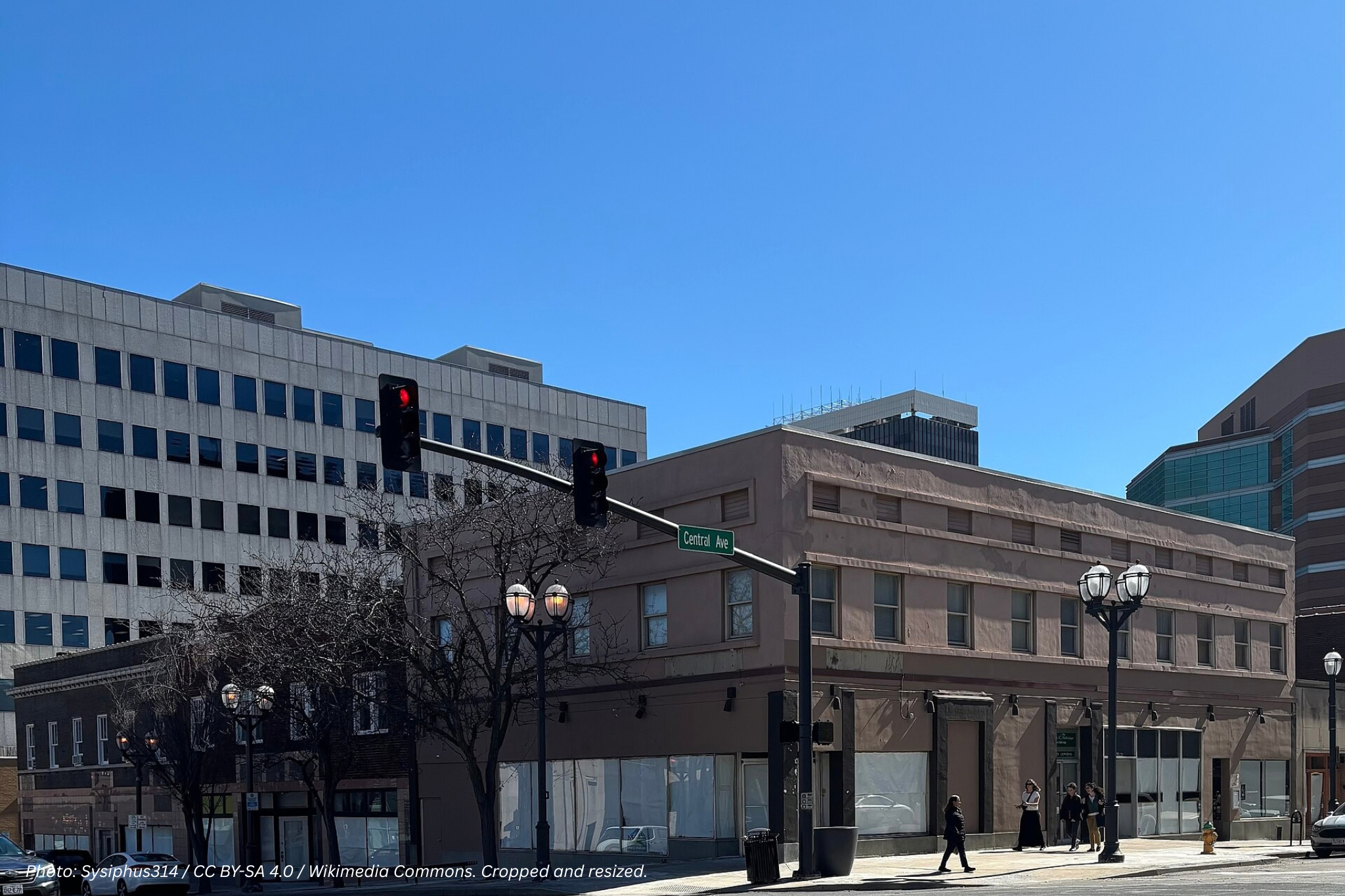 Downtown Clayton, Missouri, commercial business district with office buildings